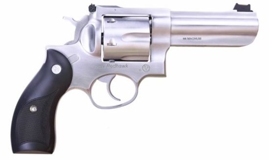 RUGER REDHAWK 44 MAGNUM Revolver, New in Box, # 5058, 6 shot Brushed Stainless