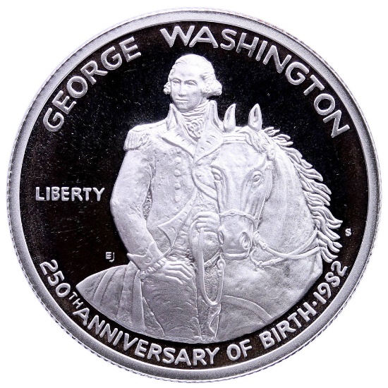 PROOF 1982 90% Silver George Washington Half Dollar, 250th Anniversary of Birth
