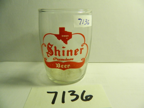 Vintage 3" Shiner Beer Barrel Glass, OLD