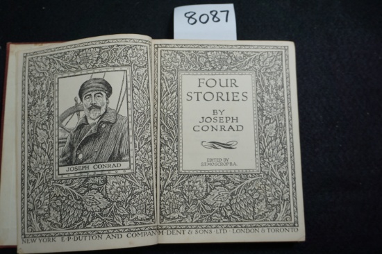 4.5"x6" 1927 Book Titled: Four Stories by Joseph Conrad, printed in Great Britain. does show some