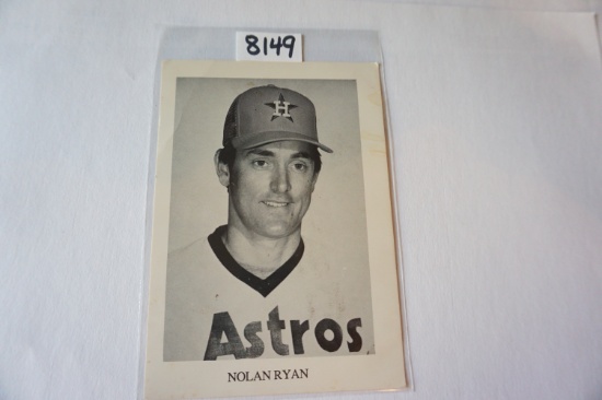 Original 3.5"x5" Nolan Ryan Houston Astros from the 1980's, Super Estate Find!