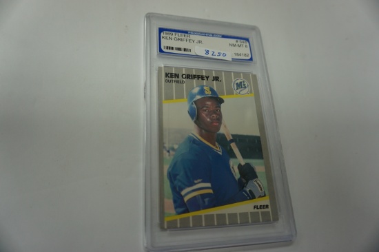 1989 Fleer #548, Ken Griffey Jr. Rookie Card. PGS graded 8