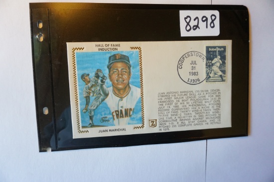 July 31st 1983 First Day Cover Silk Cachet, Juan Marichal, Hall of Fame Induction, Cooperstown,