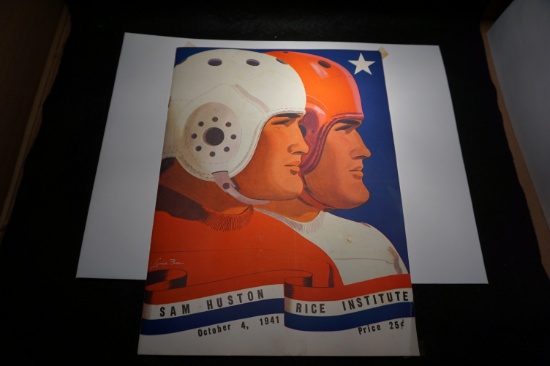 October 4th 1941 Football Program 34 pages: Sam Houston State Teachers (Huntsville, TX) vs Rice