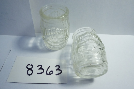 Two X the Money: 1995 Jim Beam Toothpick Holders, Clear Glass, Estate Find. 2 x the $. 2" Tall