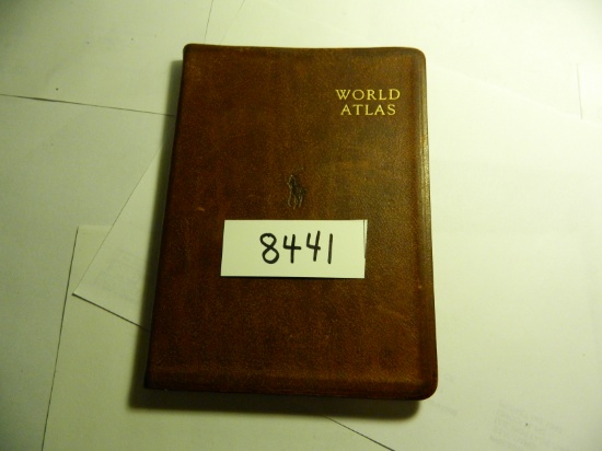 5.375" x 7.5" Ralph Lauren Polo Leather Bound World Atlas, Printed in Sweden, Gold Leaf Pages
