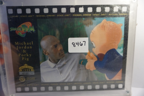 Michael Jordan & Porky Pig CELCARD 1996 Upper Deck 6" x 8" Space Jam Cel Card, #7331/10,000