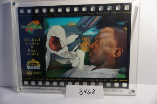 Michael Jordan & Bugs Bunny CELCARD 1996 Upper Deck 6" x 8" Space Jam Cel Card, #7331/50,000.