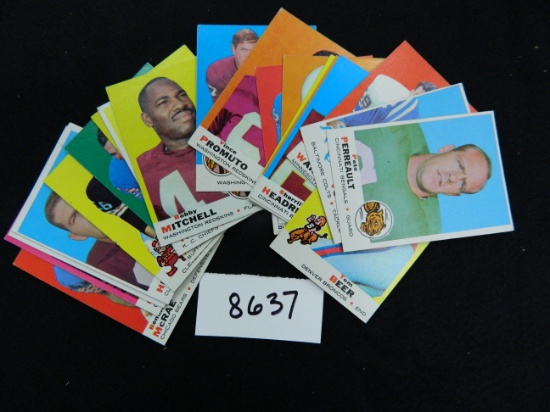 Twenty-One (21) 1969 Topps Football Cards, All One Money