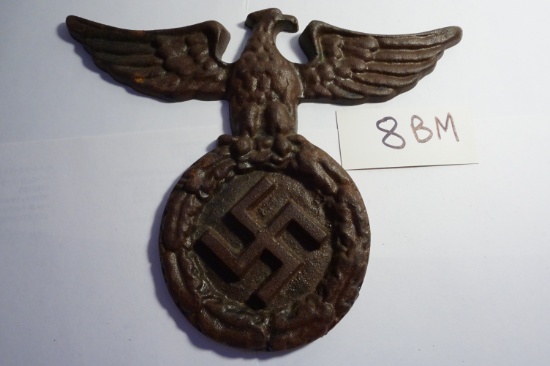 7"x8.5" cast iron Swastika and Eagle, NAZI ornamentation, Age Unknown, Barn Find.