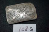 Sterling Silver Handmade Belt Buckle, Artist Unknown. Native American