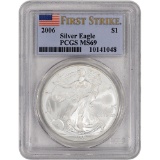 FIRST STRIKES: TWO (2) 2006 Silver Eagles PCGS Graded MS69, One Ounce Fine Silver Each, Both One $