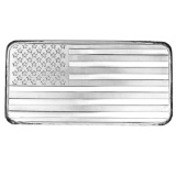 TEN OUNCE .999 Fine Silver American Flag Silver Bar, SilverTowne Mint, 10 oz Fine Silver