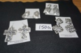 Four (4) pair of Sterling Silver Native American Handmade Earrings, All One Money.