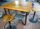 Wooden Handmade  Bar Table W/ STOOLS