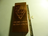 One Hundred Ounce .999 Fine Copper Bullion Bar, 100 Troy Ounce, SWB Buffalo Logo