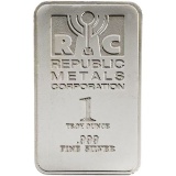 FIVE (5) ONE Ounce .999 Fine Silver Bullion Bars, Manufacturer Our Choice of Current Inventory.