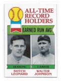 1979 Topps All-Time Record Holders Earned Run Average-Walter Johnson!