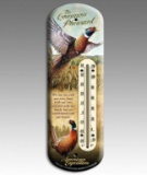 Common Pheasant Tin Outdoor Thermometer, NEW