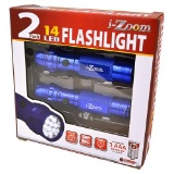 14LED Flashlight 2 pk in blue.  30 Lumens, NEW