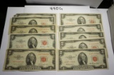 Estate Find: Ten (10) 1953 Red Seal $2 U.S. Notes, All One Money