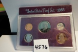 1985 Proof Set, sealed in lucite holder from U.S. Mint. Estate Find