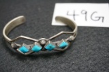 Eva & Linberg Billah, Navajo. Sterling Silver and Turquoise bracelet.  hallmarked ELB