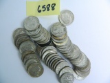 Roll of (50) Fifty 90% Silver Roosevelt Dimes, Unsearched Dates. all one money