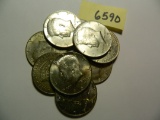 Roll of (20) Twenty 40% Silver Kennedy 1/2 Dollars, 1965-1969 Possible Dates. all one money