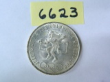 1968 Mexico Silver 25 Pesos Olympics Coin, Actual Silver Weight = .5209 ounce