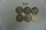 Estate Find: Six (6) Silver Peace Dollars, All One Money. 90% Silver