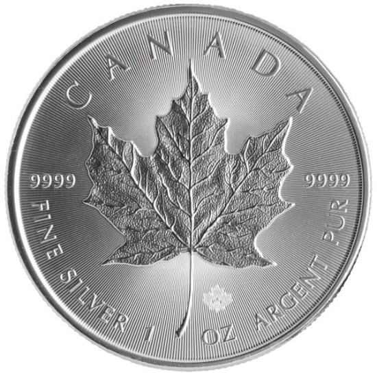 TWENTY-FIVE X The MONEY: Canada Maple Leaf, One Ounce .9999 Fine Silver Each, 25 x the $