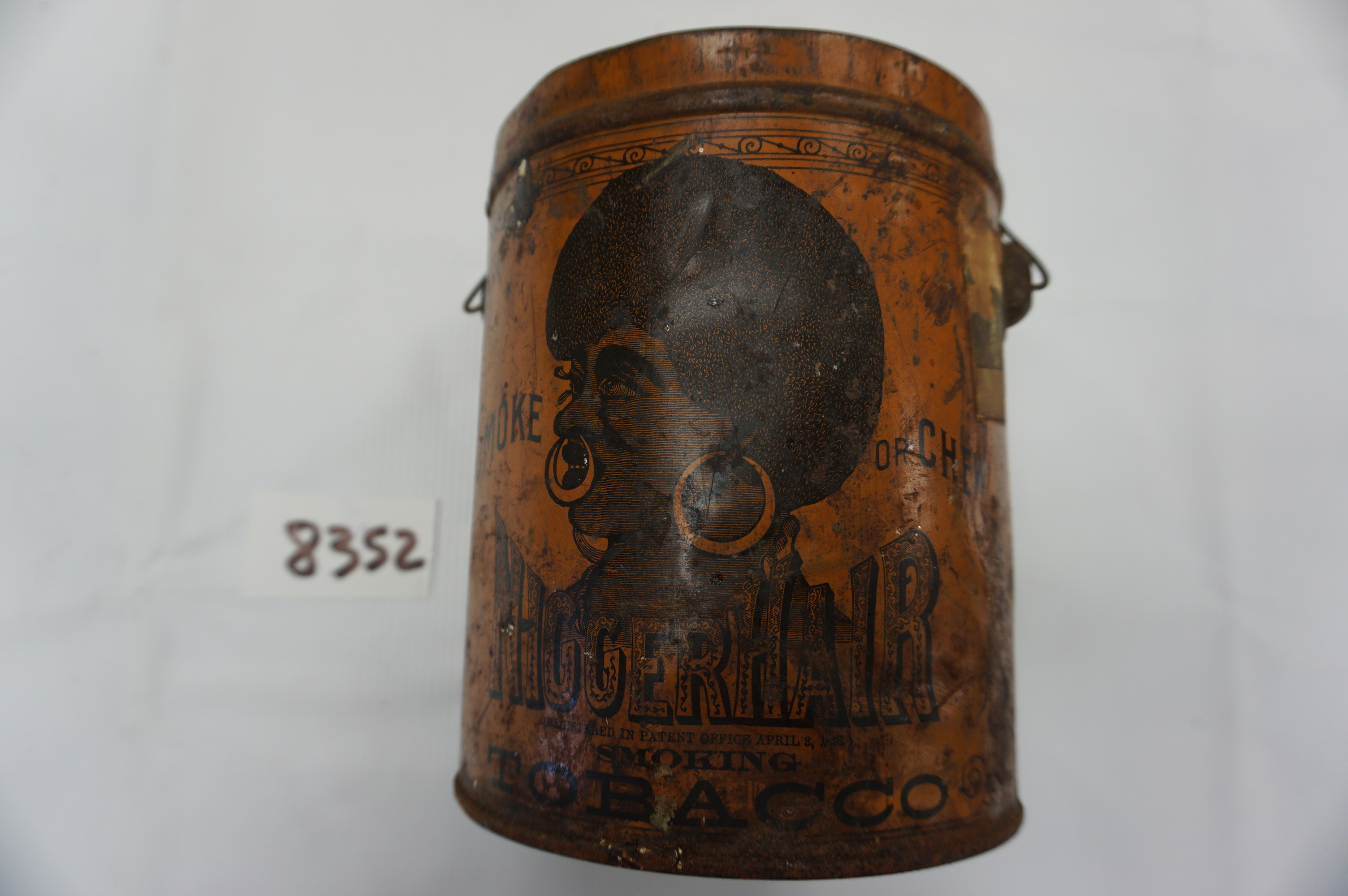 niggerhair tobacco tin Bigger Hair 6.5" Scarce Niggerhair Tobacco Tin,