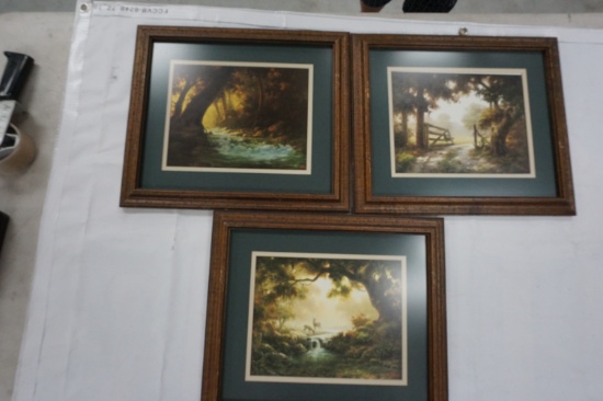 THREE (3) X The Money: Small Dalhart Windberg Framed Prints, We Will Ship. Estate Find!