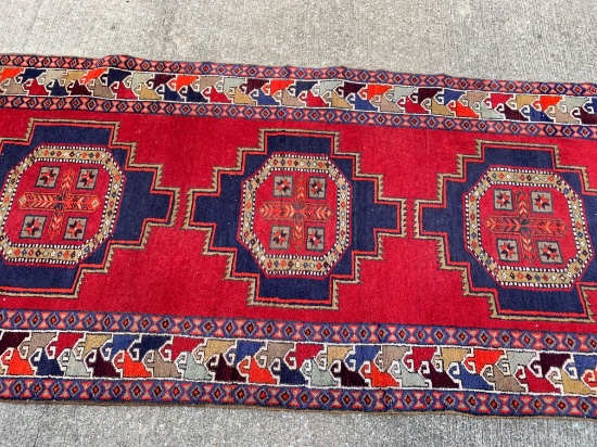 3'5"x11' Kurdish Hand Tied Persian Rug, Hand Knotted Oriental Carpet. $2600 Retail Value. $95 ship