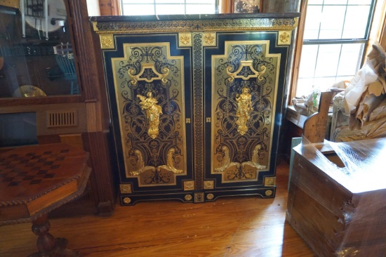 Matched PAIR of French Napoleon III ca 1860-1870 Ebonized Wood and Ormolu Mounted Gilt Cabinets!!