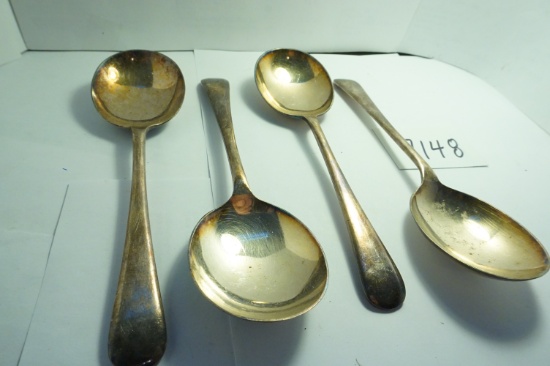 Four (4) X the MONEY: 6.5" Vintage Spoons, Estate Find, Need Cleaning, Metal Content Unknown.