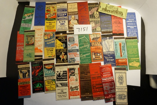 Thirty (30) 1940's Matchbook Covers, all dining and drinking establishments. all one money