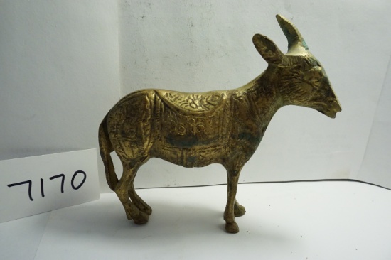 4.5" Old Brass Donkey, Estate Find.