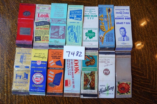 Fourteen (14) 1930's to 1940's Matchbook Covers, All One Money