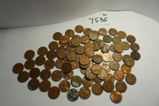 Nintey (90) 1982 and earlier COPPER Pennies, All One Money