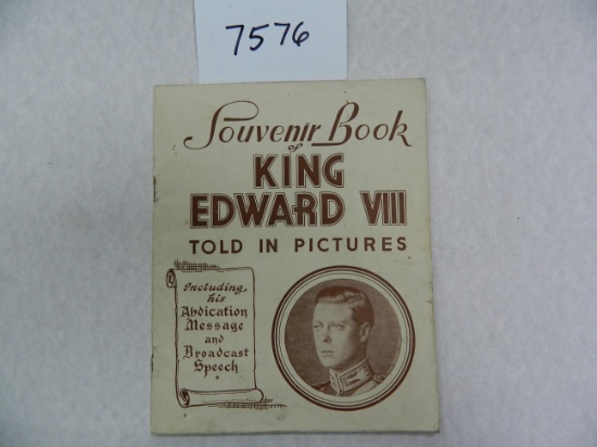 Late 1930's Souvenir Book of King Edward VIII Told in Pictures.