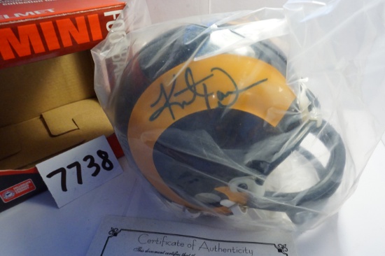 Kurt Warner Autographed Rams Signed Riddell Mini-Helmet, Tri-Star Authenticated # 0131031