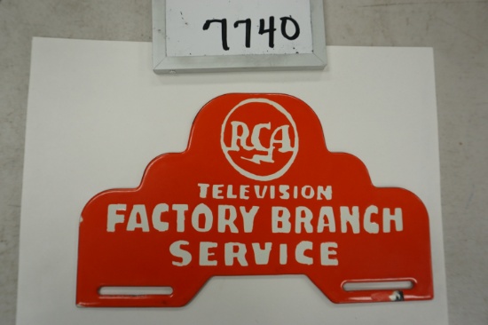6"x10" RCA Television Factory Branch Service, License Plate Topper