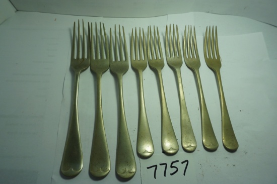 Eight (8) OLD Forks, All One Money, Estate Find Need Cleaning