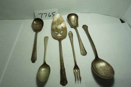 Six (6) X The Money: Old Silver Plate Utensils, Estate Find. Need Cleaning.