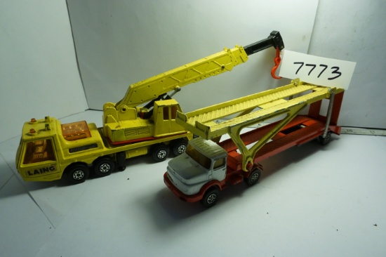 TWO (2) X The money: both made in England, Corgi Mercedes Benz Car Transporter and a 1974