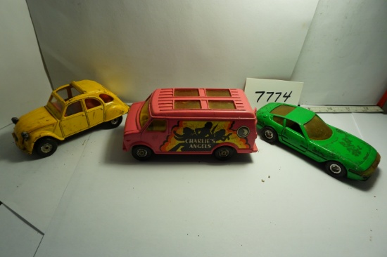 Three (3) X The Money: Corgi Made in England Die Cast Vehicles, Charlie's Angels Chevrolet Van,