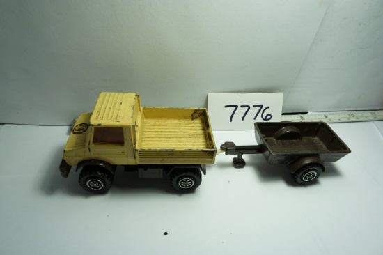 1978 Matchbox/Lesney K-30 Unimog with Trailer, Made in England, Barn Find, Needs Cleaning.