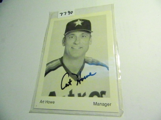 Houston, Texas Estate Find! Signed 3.5"x5" publicity photo of Art Howe of the Astros